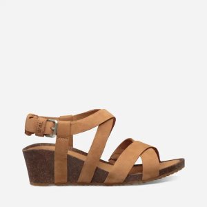 Teva Mahonia Wedge Cross Strap Naisten Ruskea Sandaalit